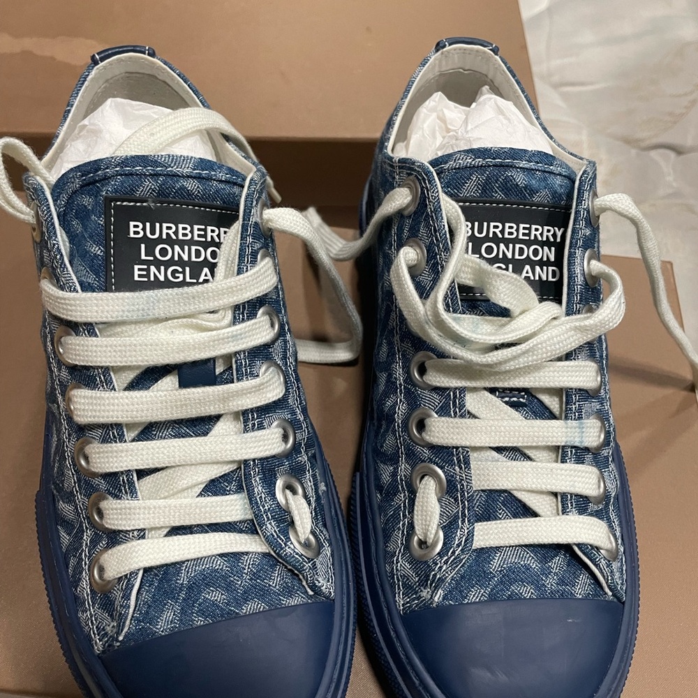 Burberry Blue Denim Sneakers